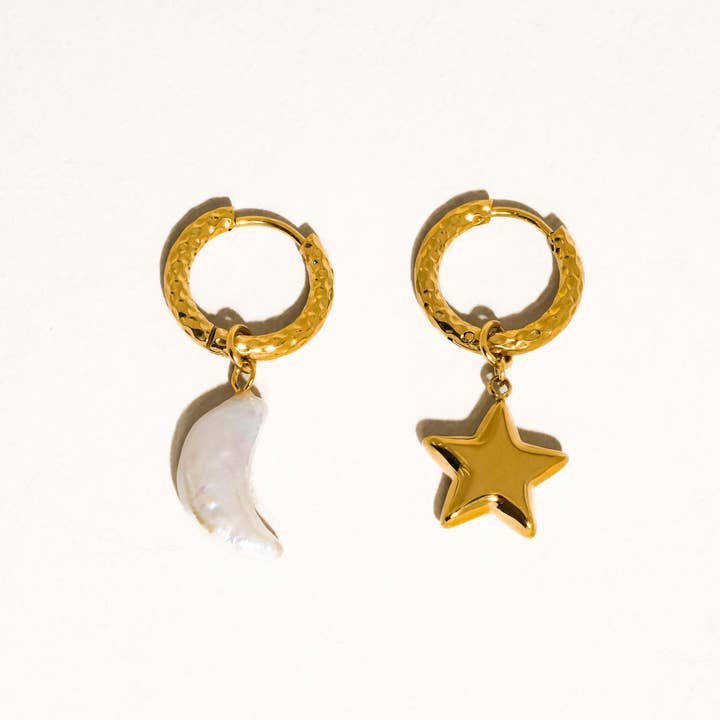 Moon & Star Mismatch Earrings
