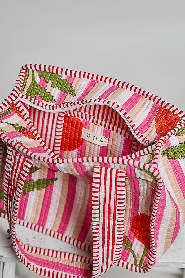 POL Mini Quilted Fabric Cube Bag