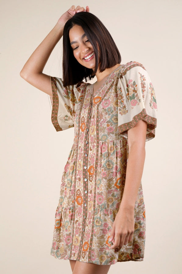 Very J Printed Woven Mini Dress