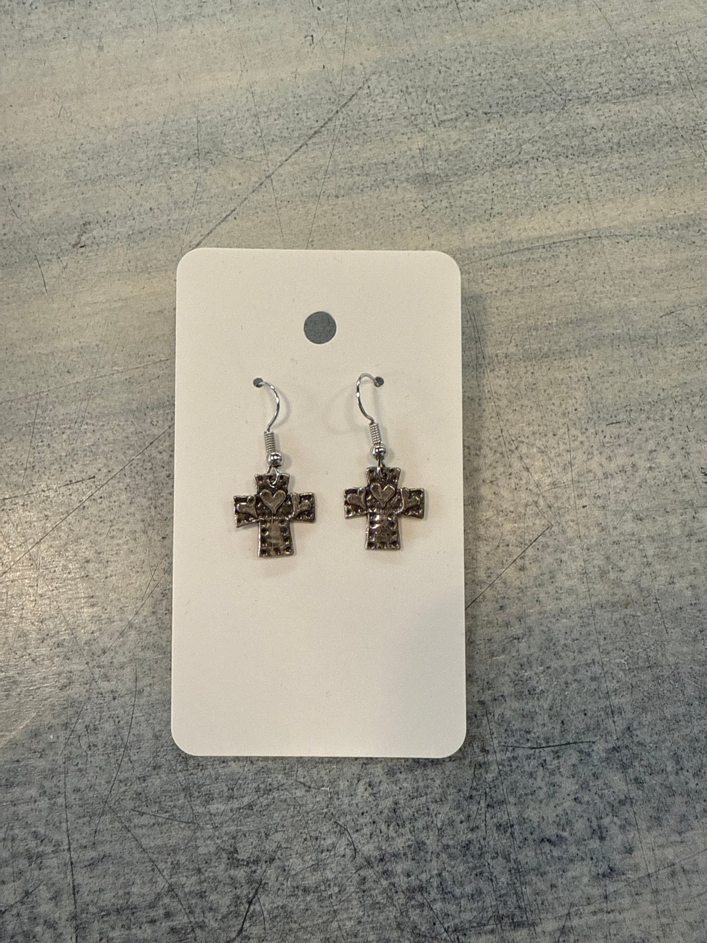 PJE Heart Cross Dangle Earrings