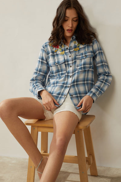 Myra Bohera Trail Blossoms Embroidered Shirt