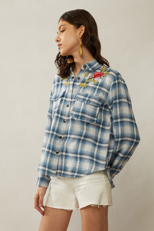 Myra Bohera Trail Blossoms Embroidered Shirt