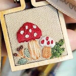 Quince Fables Embroidered Handmade Vintage Keychain
