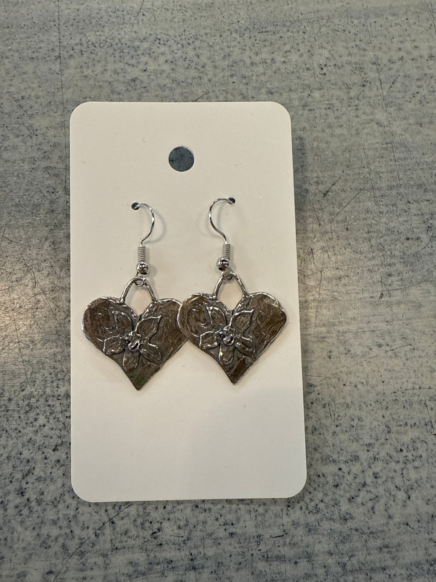 PJE Sterling Silver Flower Heart Earrings