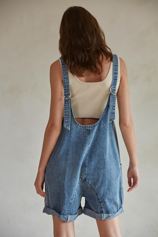 By Together Maxwell Denim Short Overalls