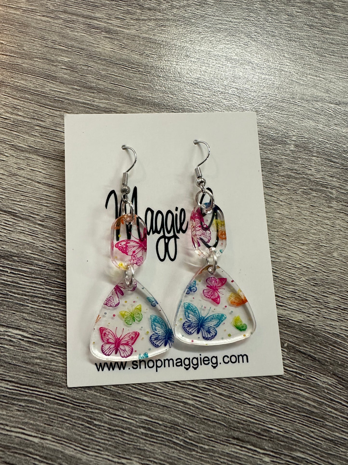 Handmade Acrylic Butterfly Earrings
