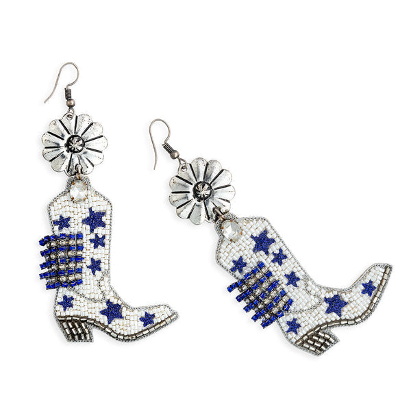 Myra Stars & Bars Beaded Boot Earrings