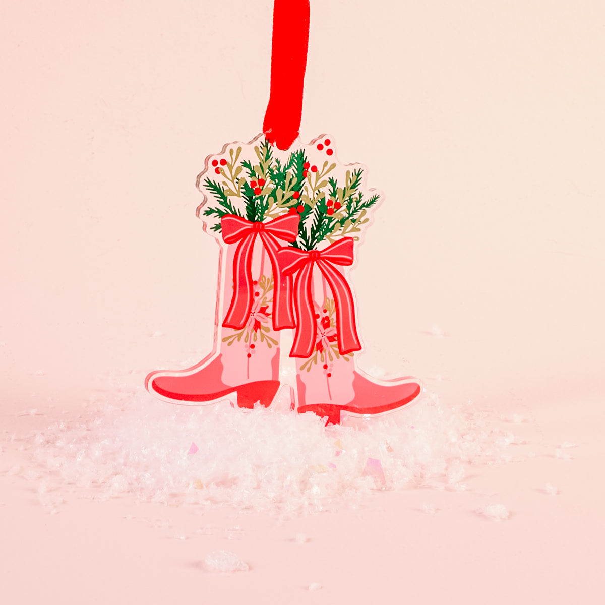 Festive Cowgirl Holiday Tree Ornament