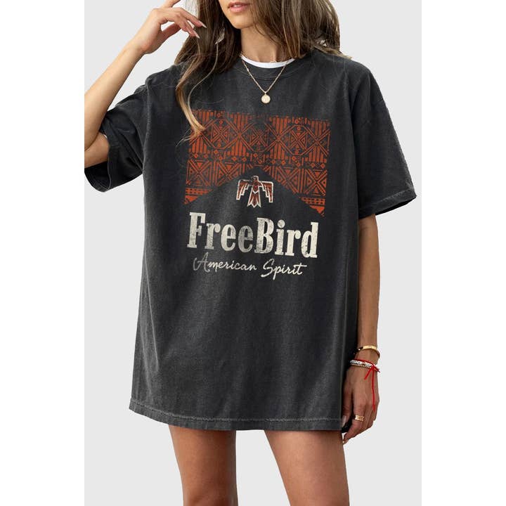Free Bird Oversized Graphic Tee