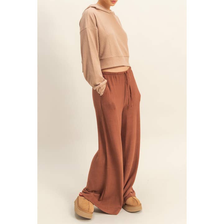 HYFVE Brushed Fabric Wide Leg Pants