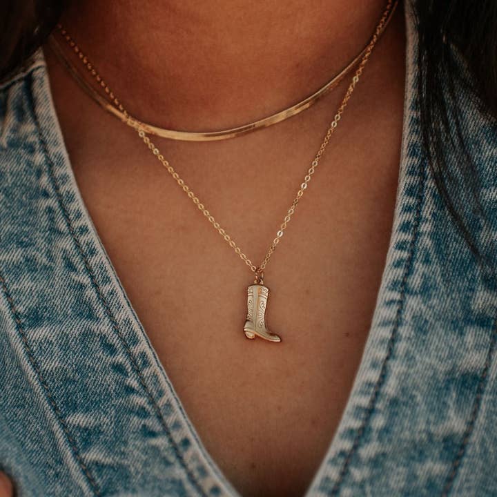 Mauve Jewelry Dolly Boot Necklace
