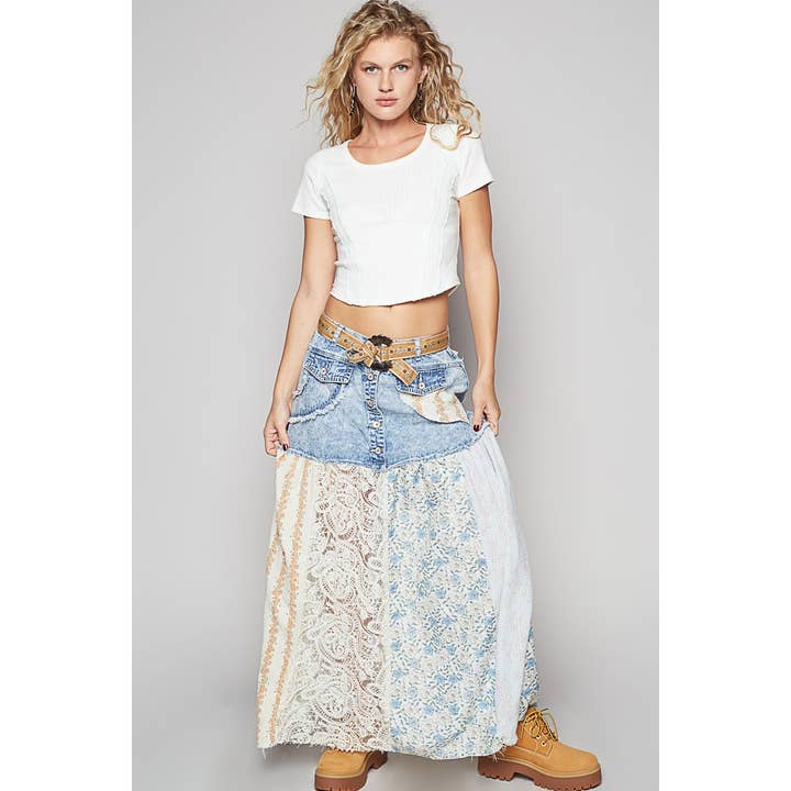 POL Floral Print Maxi Skirt