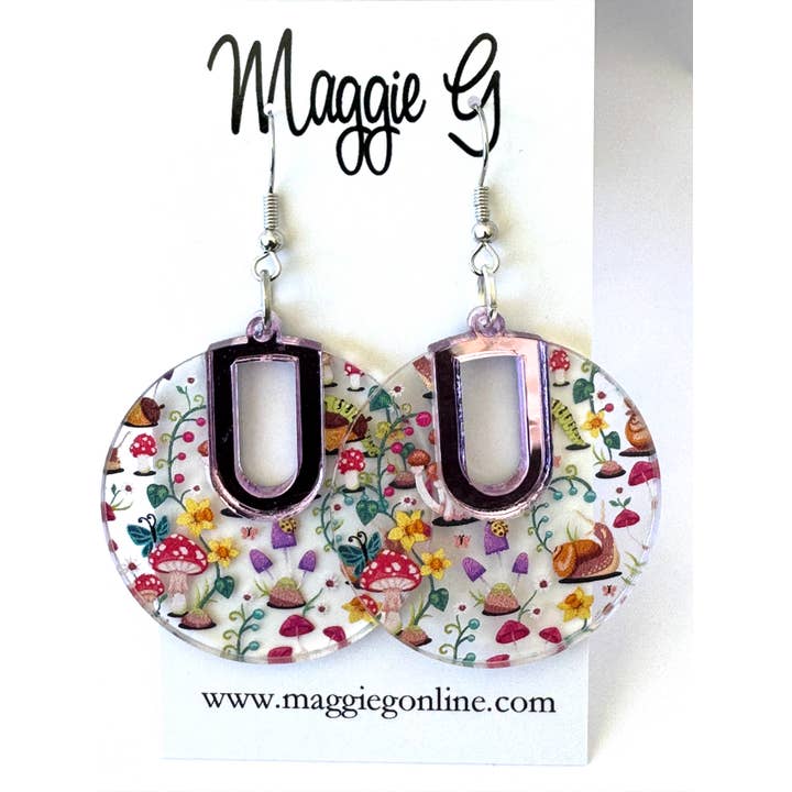 Handmade Acrylic Mushroom Earrings