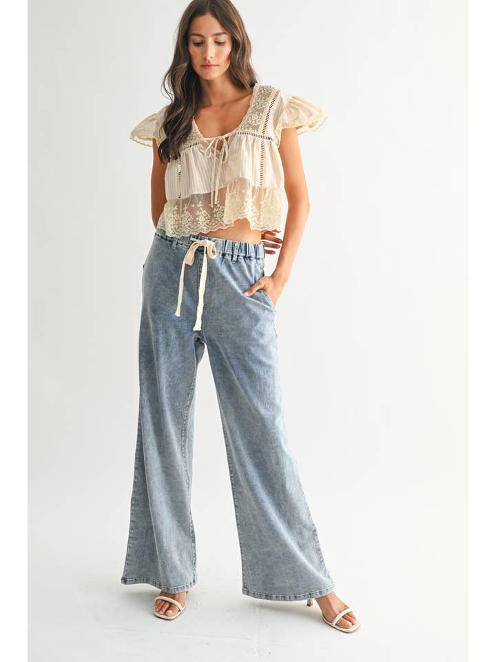 Camellia Lace Trimmed Blouse