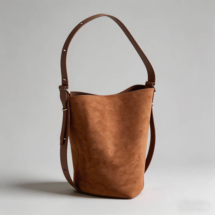 Vintage Suede Bucket Bag