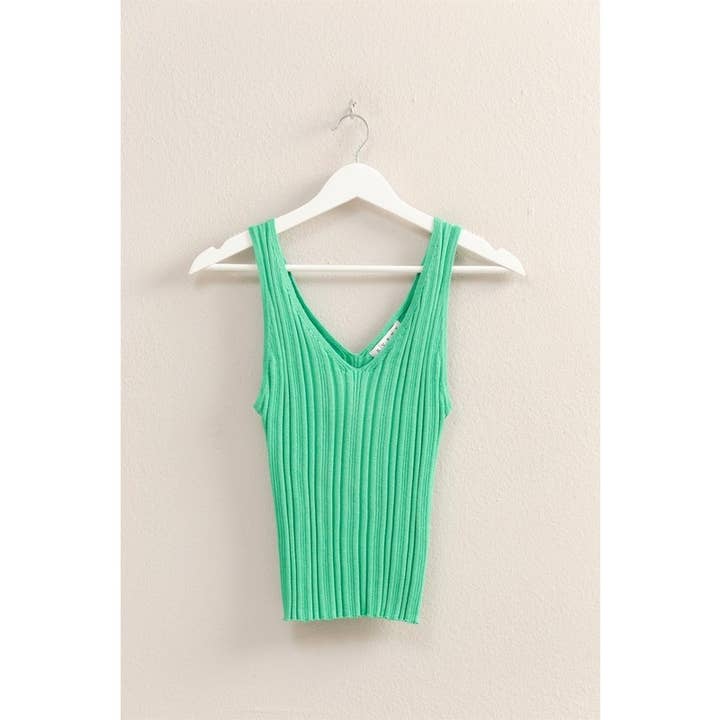 V-Neck Sleeveless Knit Top
