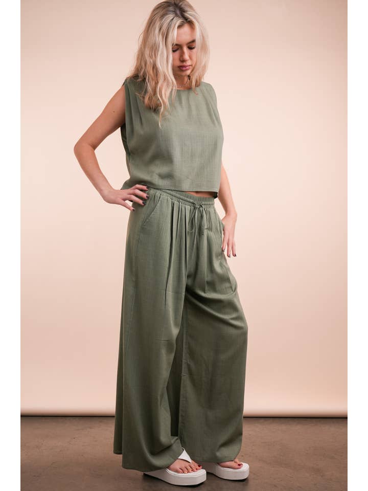 Very J Woven Pants Set