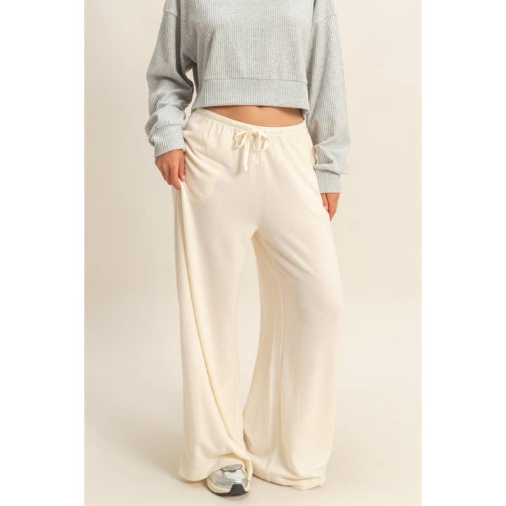 HYFVE Brushed Fabric Wide Leg Pants
