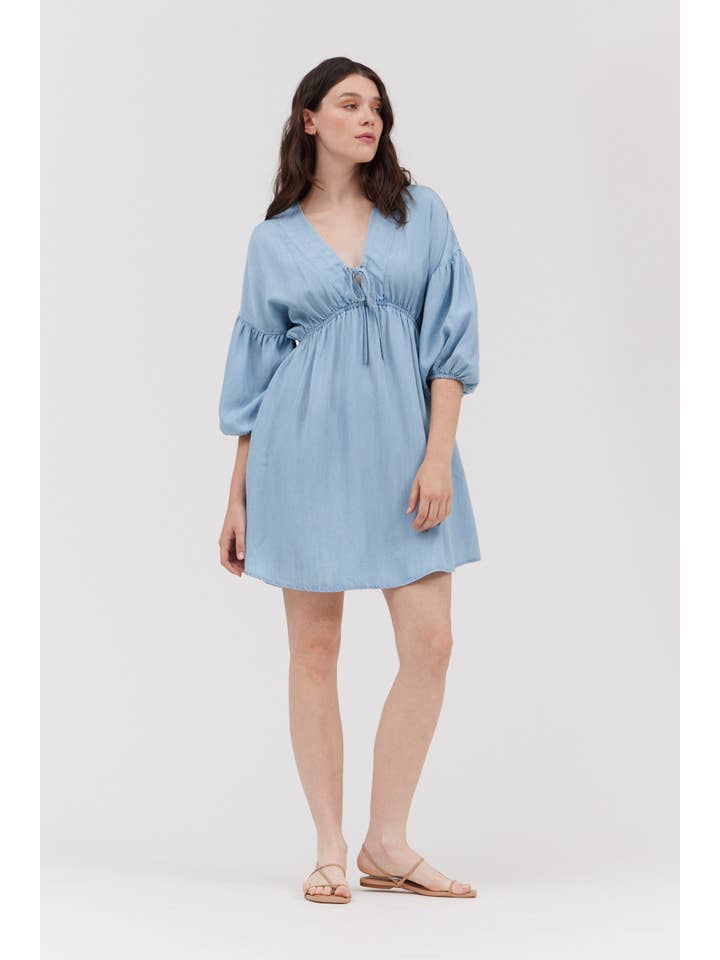 Grade & Gather Chambray Mini Dress