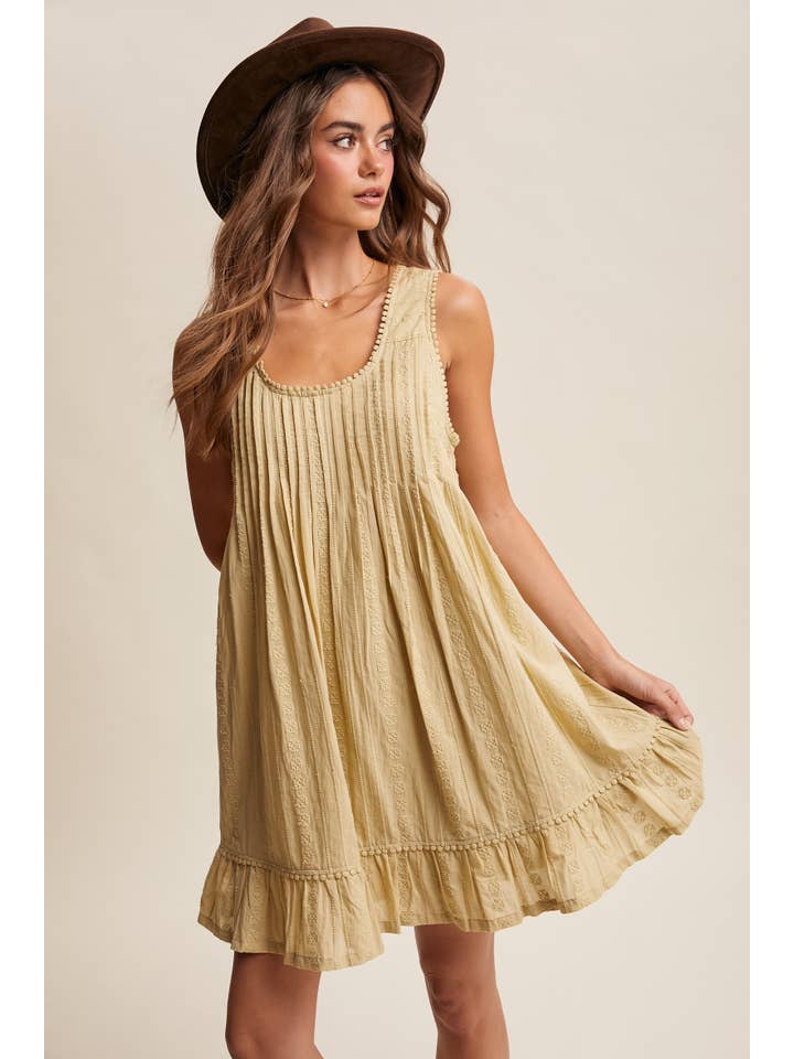 Listicle Pintuck Mini Dress