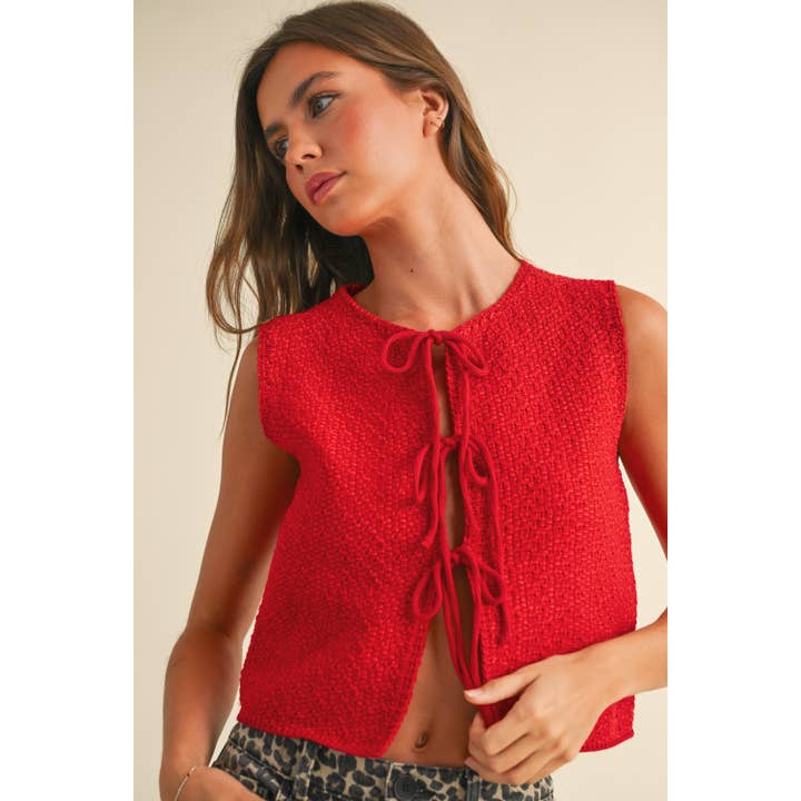 Miou Muse Knitted Front Tie Cardigan