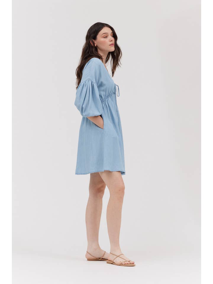 Grade & Gather Chambray Mini Dress