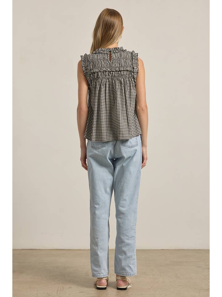 Gingham Ruffle Blouse