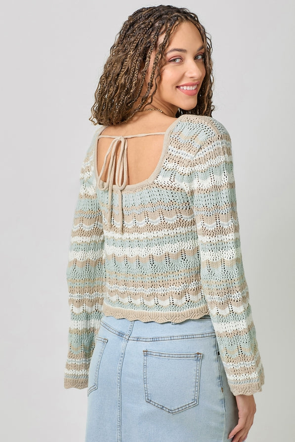 Mystree Eyelet Knit Top