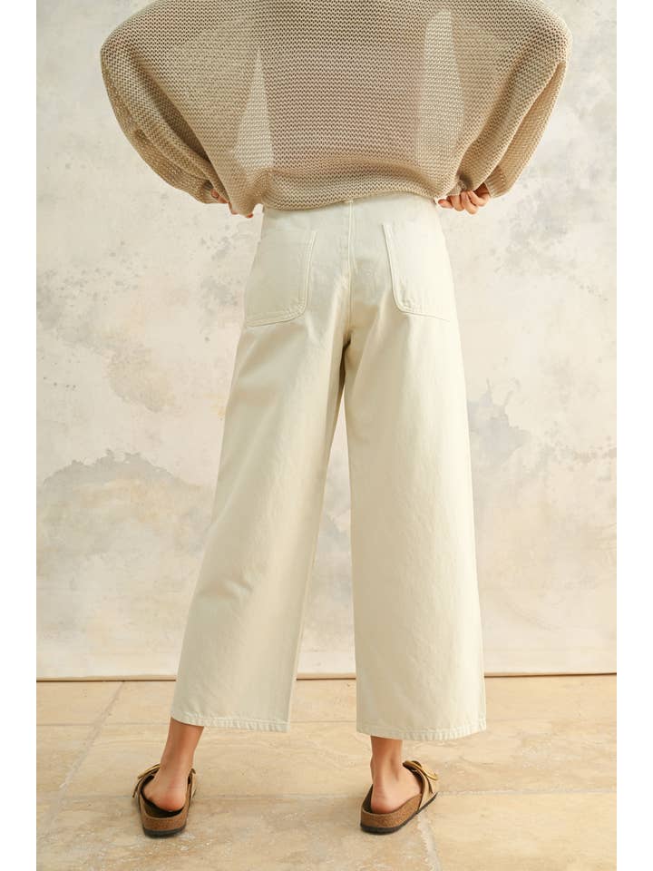Miou Muse Button Front Cotton Pants