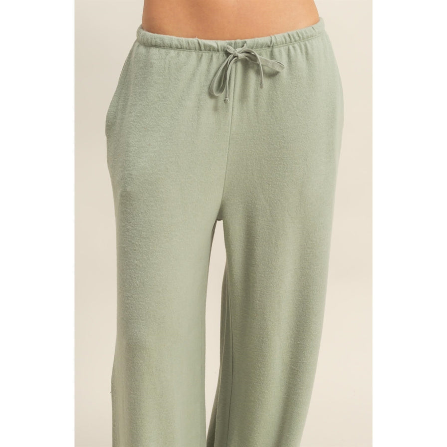 HYFVE Brushed Fabric Wide Leg Pants