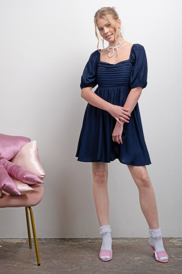 Blu Pepper Pleated Mini Dress
