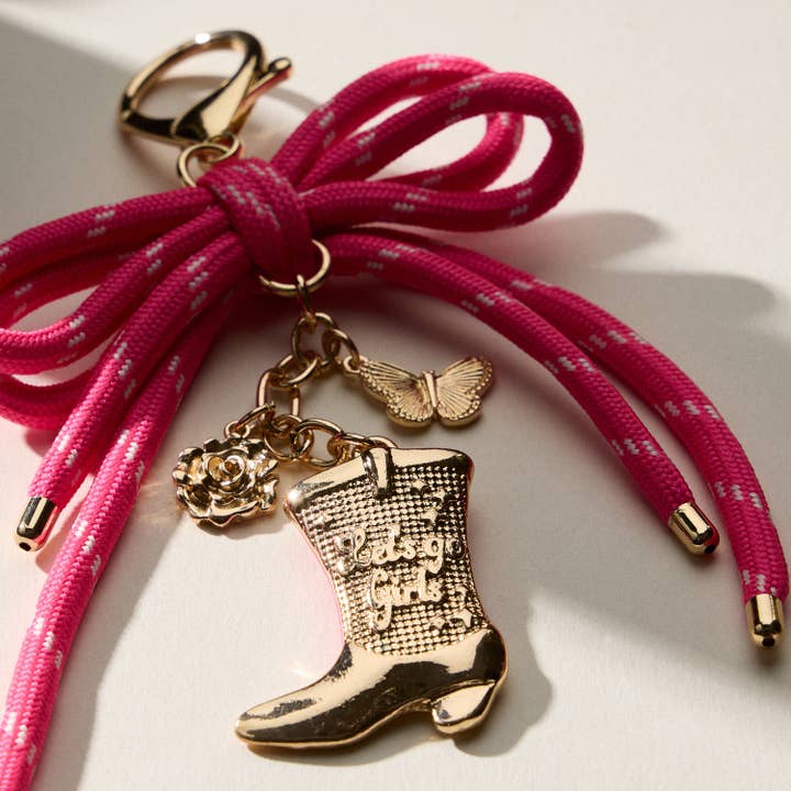 Pink Cowboy Boot Keychain