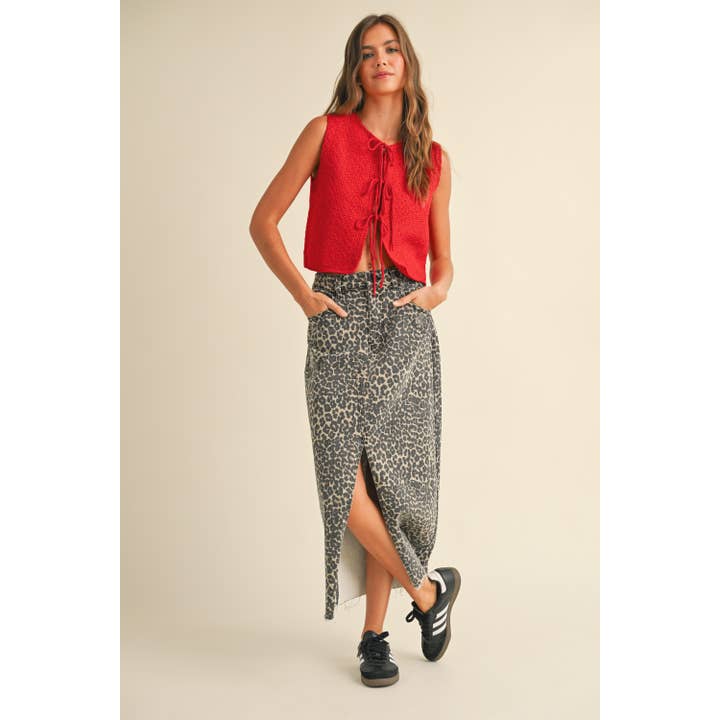 Miou Muse Knitted Front Tie Cardigan