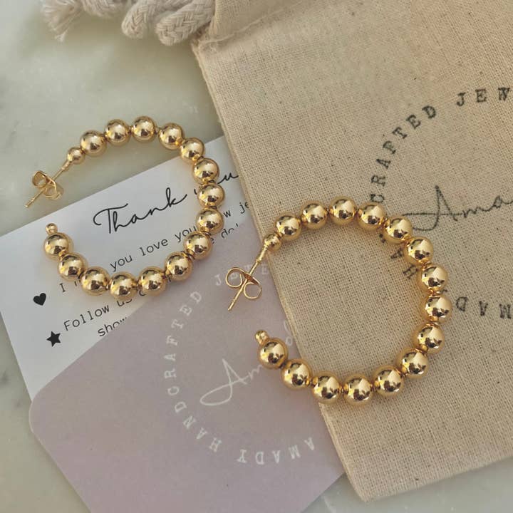 Beaded Hoop Earrings