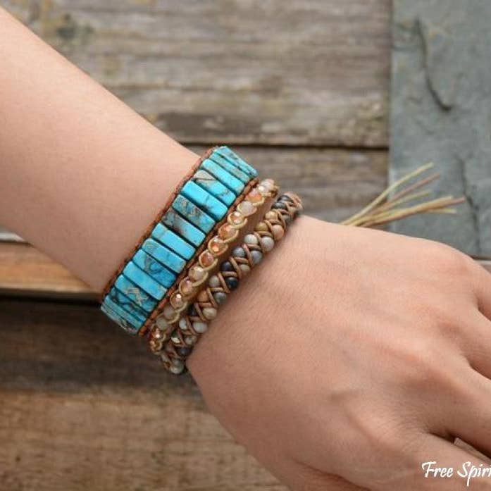 Free Spirit Turquoise Jasper Stone Bracelet