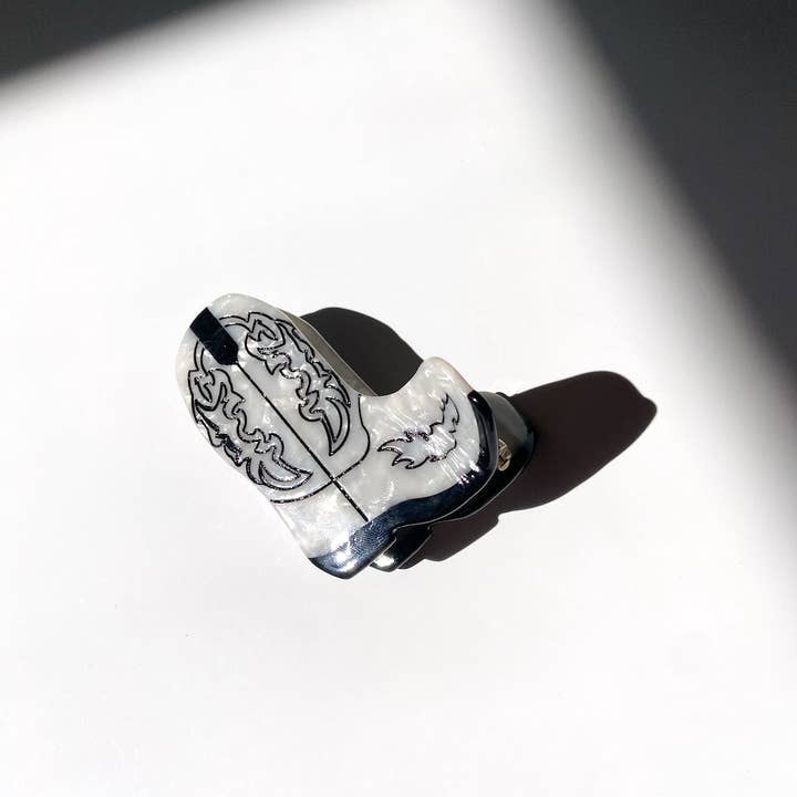 Hand-painted Cowboy Boot Claw Clip