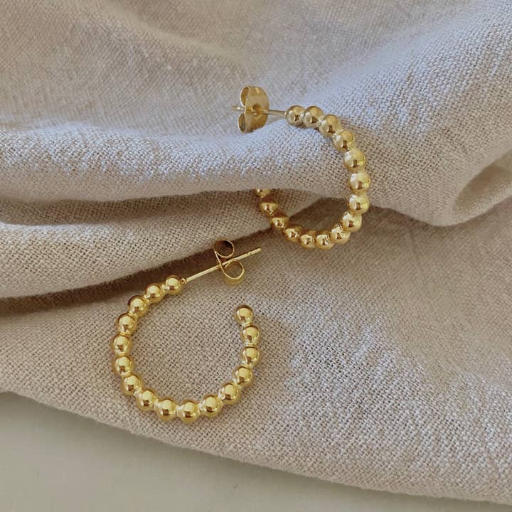 Beaded Small Hoop Earrings