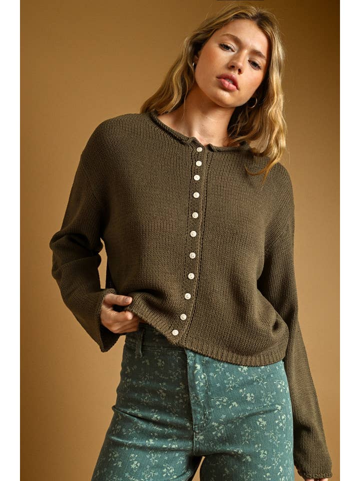 Miou Muse Button Knit Cardigan