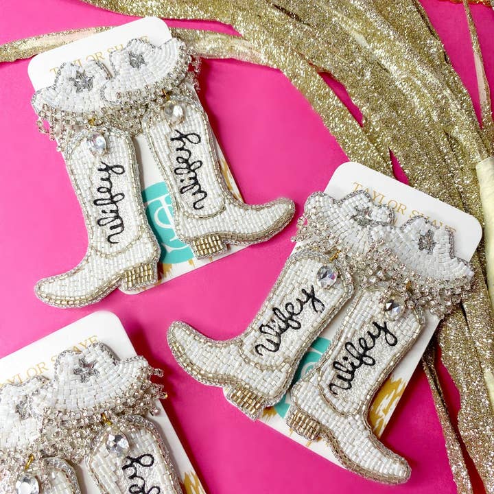 Taylor Shaye Wifey Boots Earrings