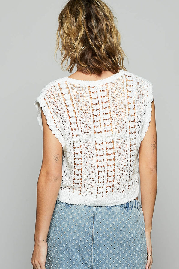 POL Sleeveless Crochet Top