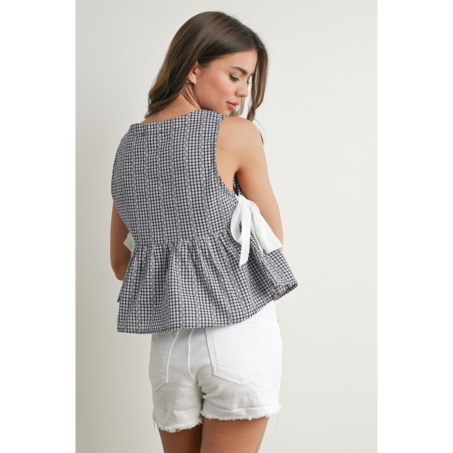 Buttermelon Sky Meadow Peplum Top