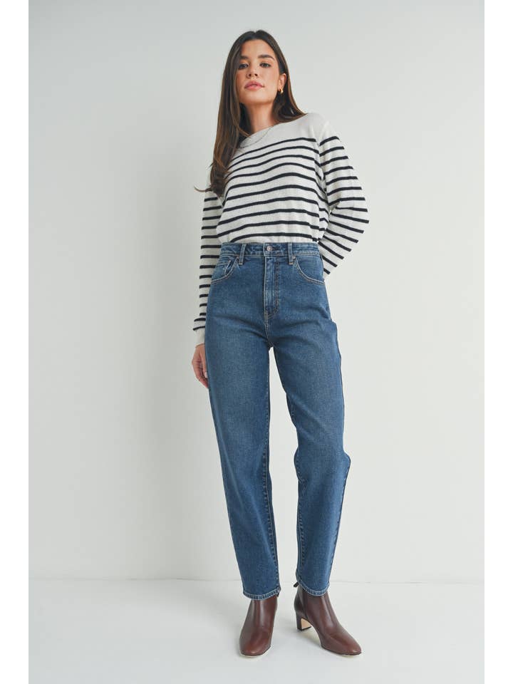 Just Black Denim High Rise Tapered Barrel Jean