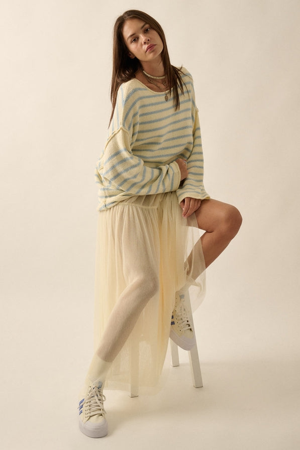 Promesa Striped Knit Oversized Sweater