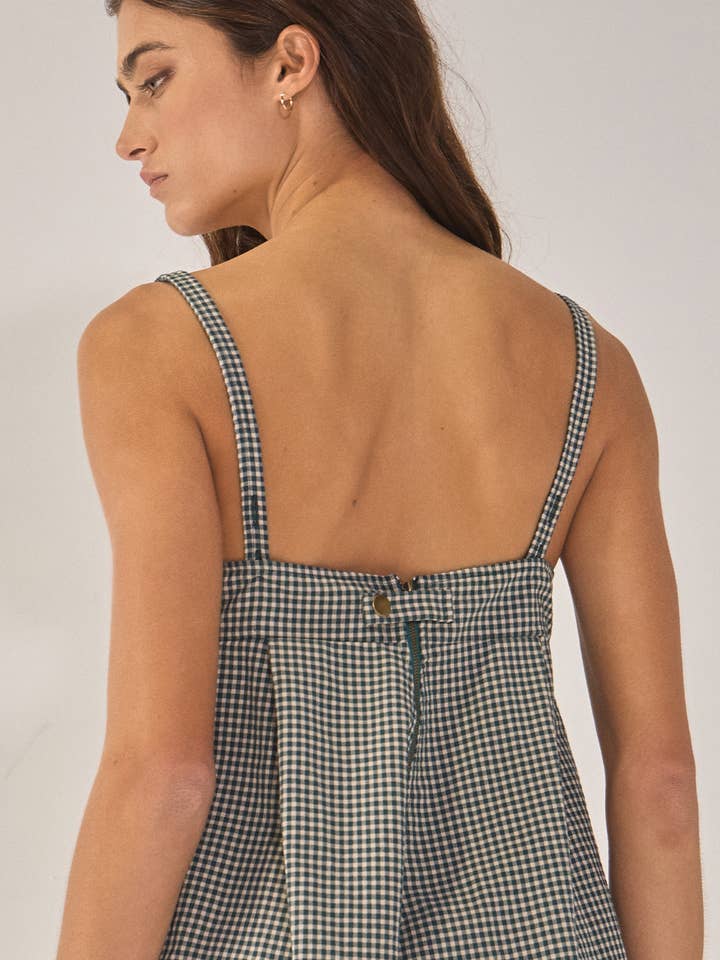 Bucketlist Relaxed Plaid Romper