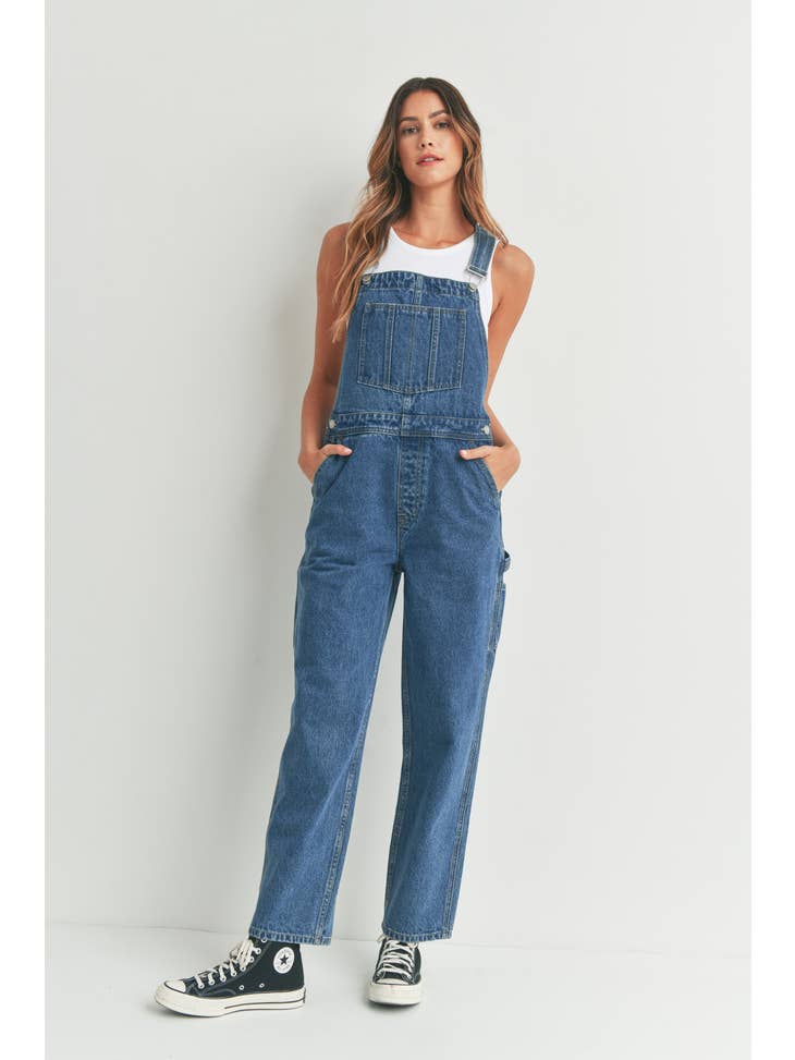 Vintage fashion white overalls