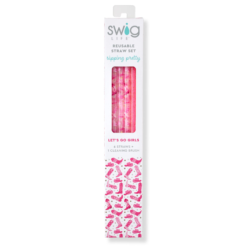 Swig Life Let's Go Girls Reusable Straw Set