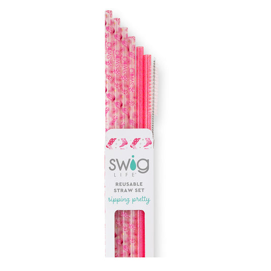 Swig Life Let's Go Girls Reusable Straw Set