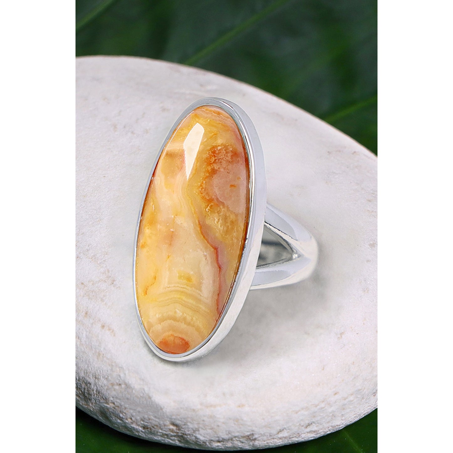 Crazy Lace Agate Oval Ring