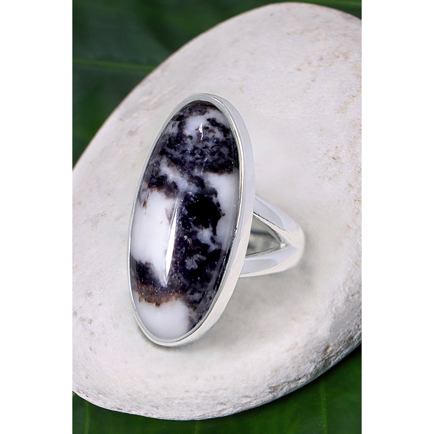 Zebra Jasper Oval Ring