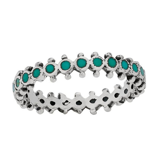 Dot To Dot Turquoise Sterling Silver Ring